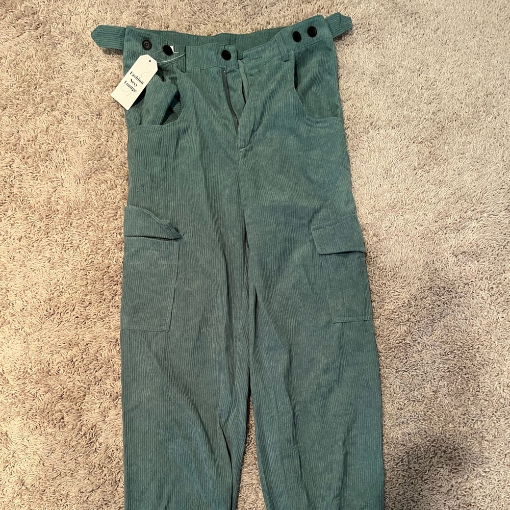 Green corduroy pants